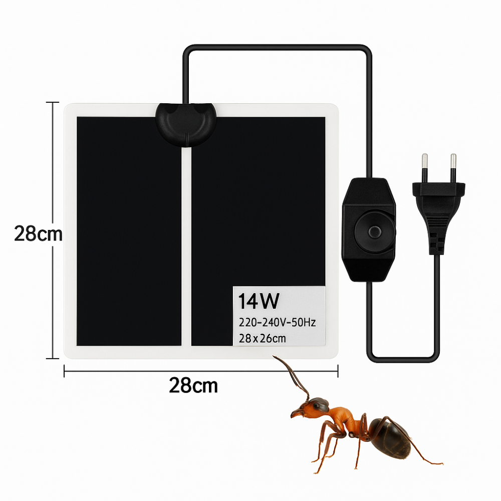 MATA GRZEWCZA 14W, 28x28CM DO TERRARIUM 0-35C